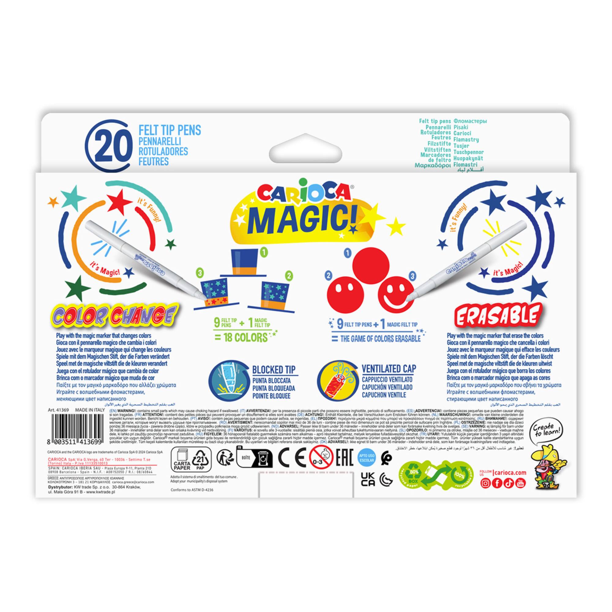 CARIOCA® 6mm Magic Felt Tip Pen & Magic Pen Set